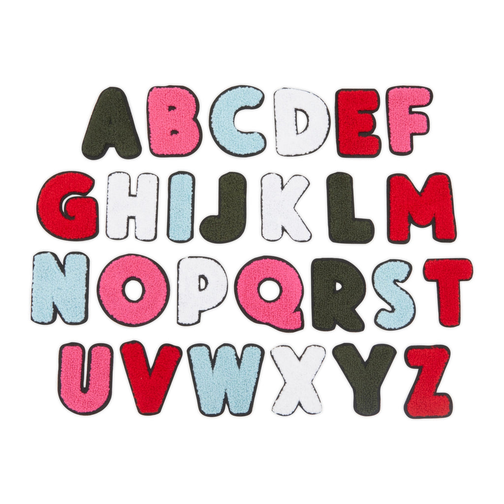 Iron-On Patch, Hot Pink Alphabet Letter Patches for Crafts and