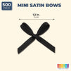 Mini Ribbon Bows for Crafts (1.2 in, Black, 500-Pack)