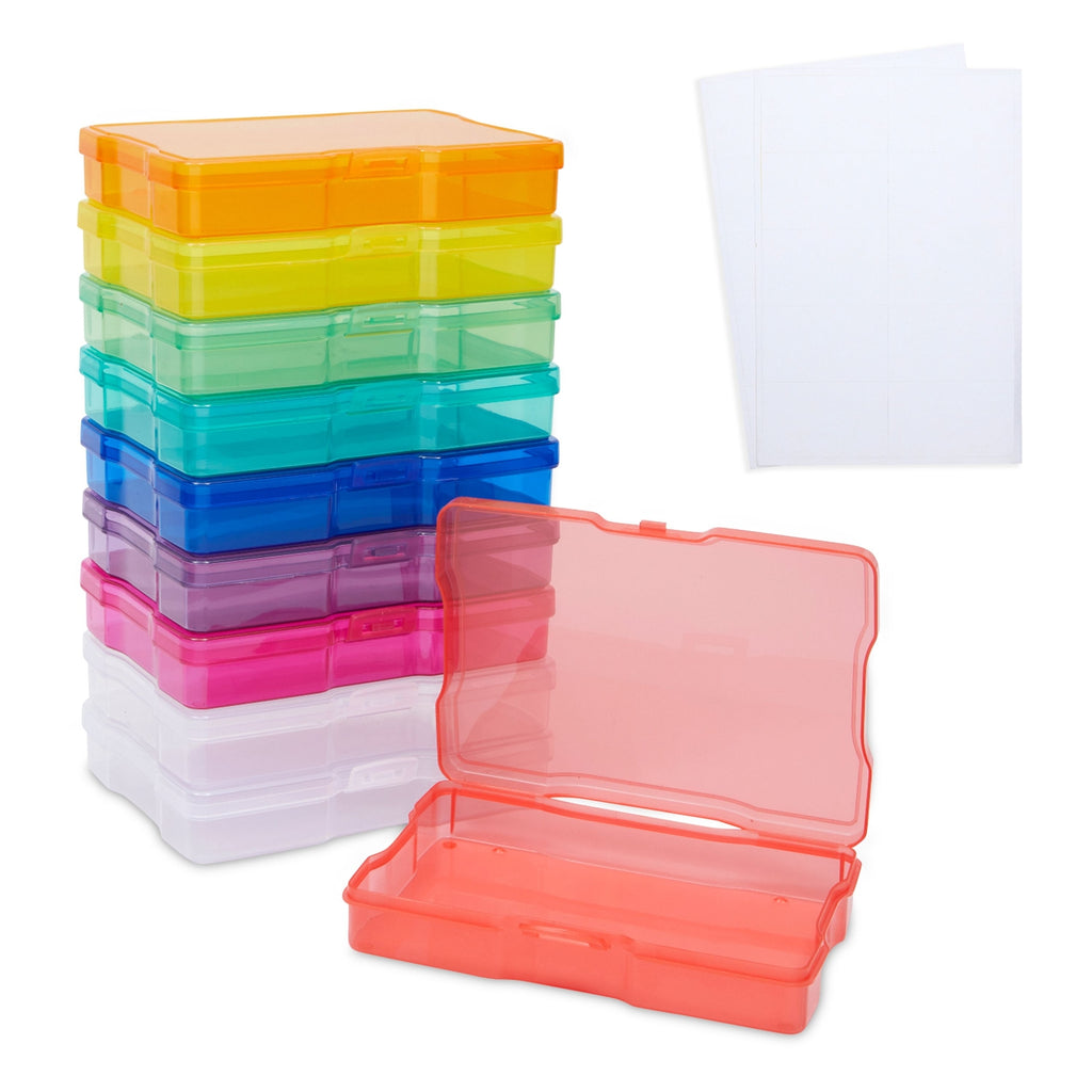 24 Pack Photo Storage Boxes for 4x6 Pictures with 40 Blank Labels