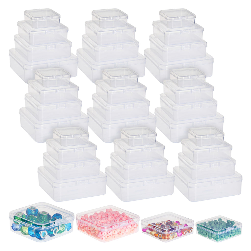Clear Pink Bead Organizer, Storage Box with Compartments (9.8 x 6.5 x 7.25  in), PACK - City Market