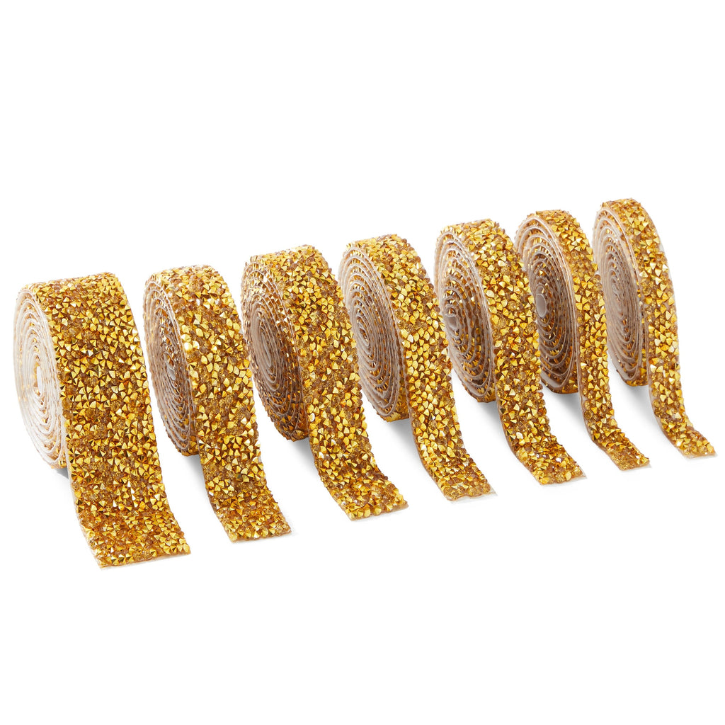 4 mm Gold Crystal Rhinestone Chain for Sewing and Crafts, 2 Rows (5 Yards)