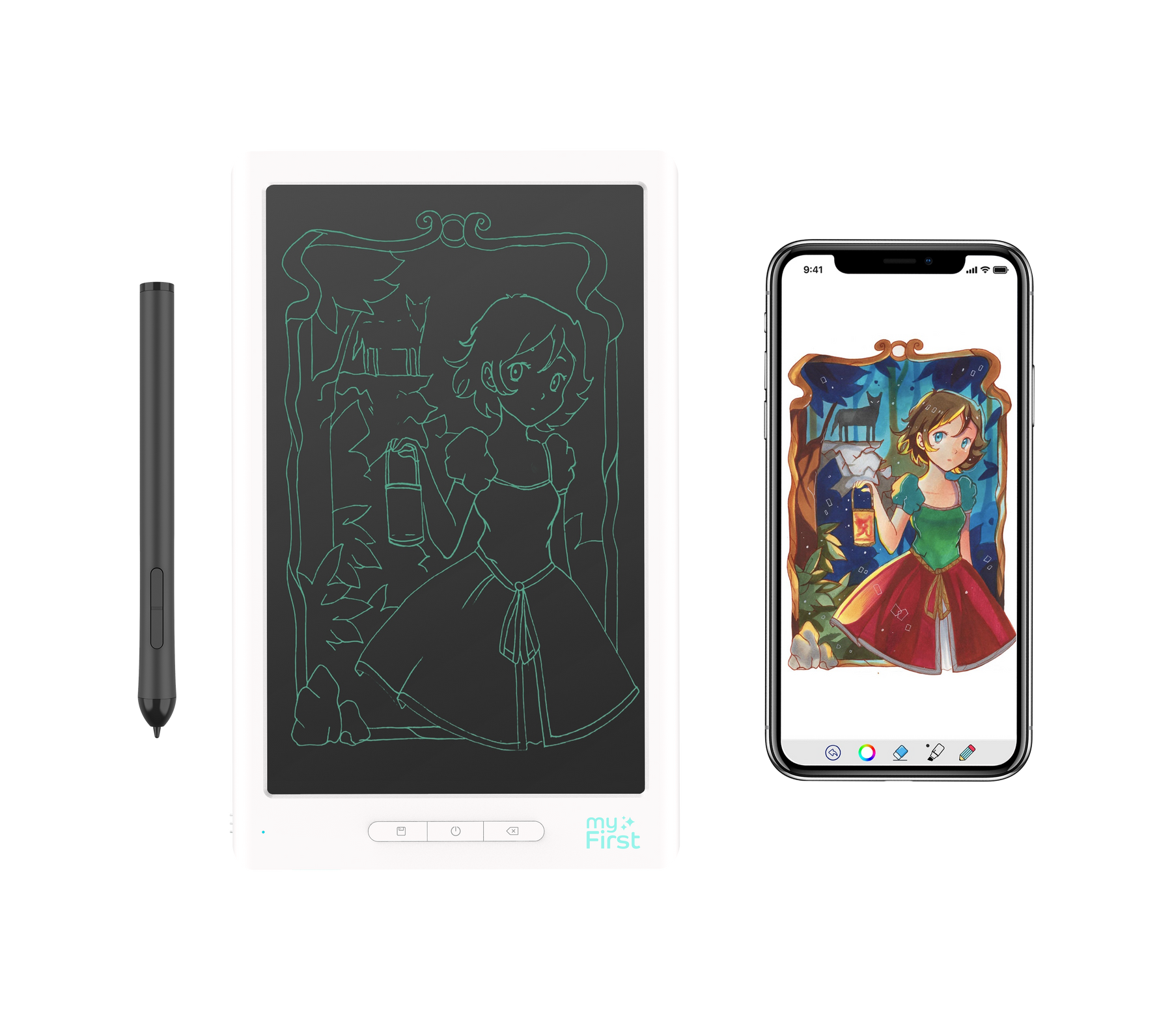 Sketchbook スケッチブック 10インチ デジタルイラスト液晶ペンタブレット8192レベル筆圧 専用スマホアプリと連動 Pcと連動