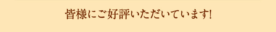 皆様にご好評いただいています!