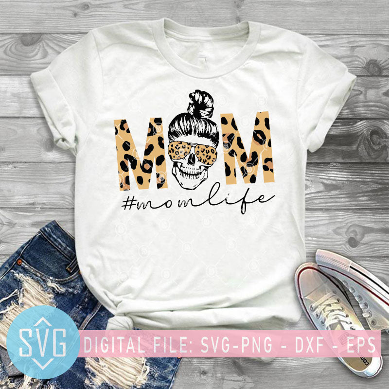 Mom Life Svg Mom Skull Svg Messy Bun Svg Skull Messy Bun Svg Gift Svg Trends Studio Trendy Svg For Crafters