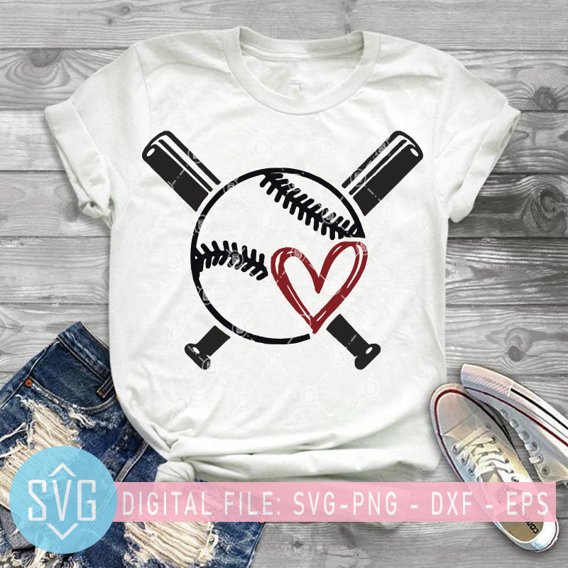 Download Svg Jpg Digital Download Baseball Heart Bats Mom Visual Arts Printing Printmaking Delage Com Br