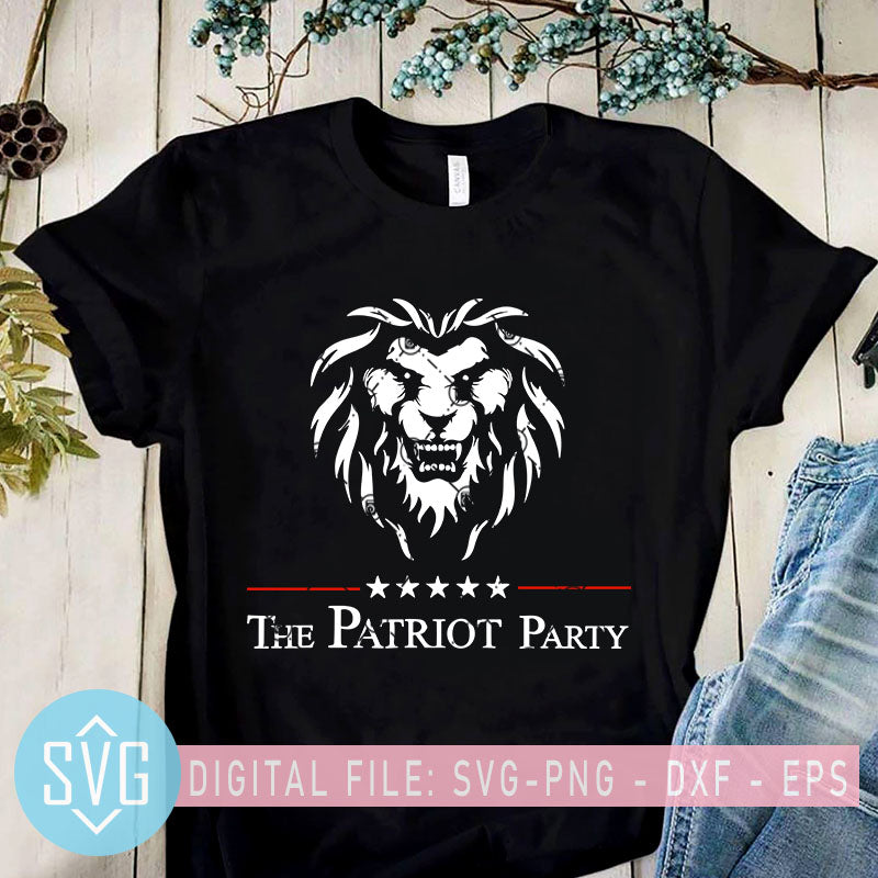 The Patriot Party Lion Head Svg Lion Head Svg Black And White Svg Svg Trends Studio Trendy Svg For Crafters