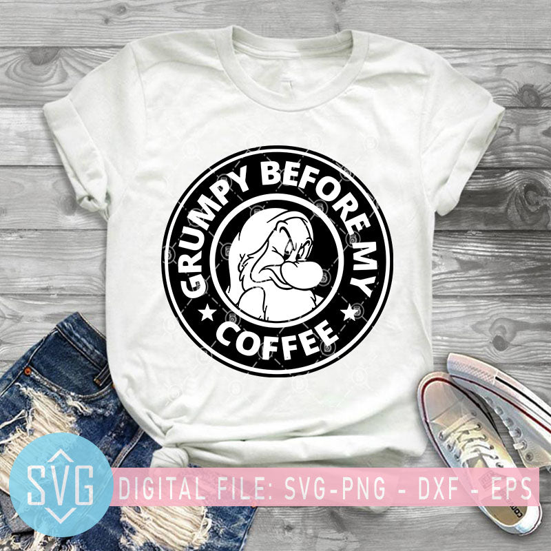 Grumpy Before My Coffee Svg Grumpy Dwarf Svg Dwarf Snow White And Se Svg Trends Studio Trendy Svg For Crafters