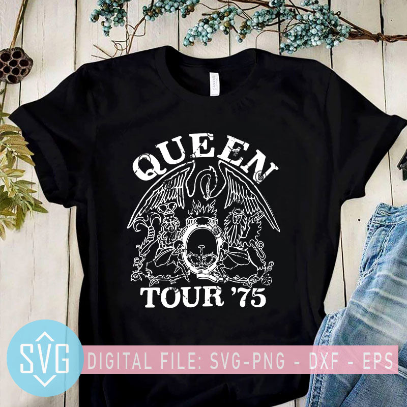 Download Queen Official Tour 75 Crest Logo Queen Band Official Svg Queen 75 S Svg Trends Studio Trendy Svg For Crafters