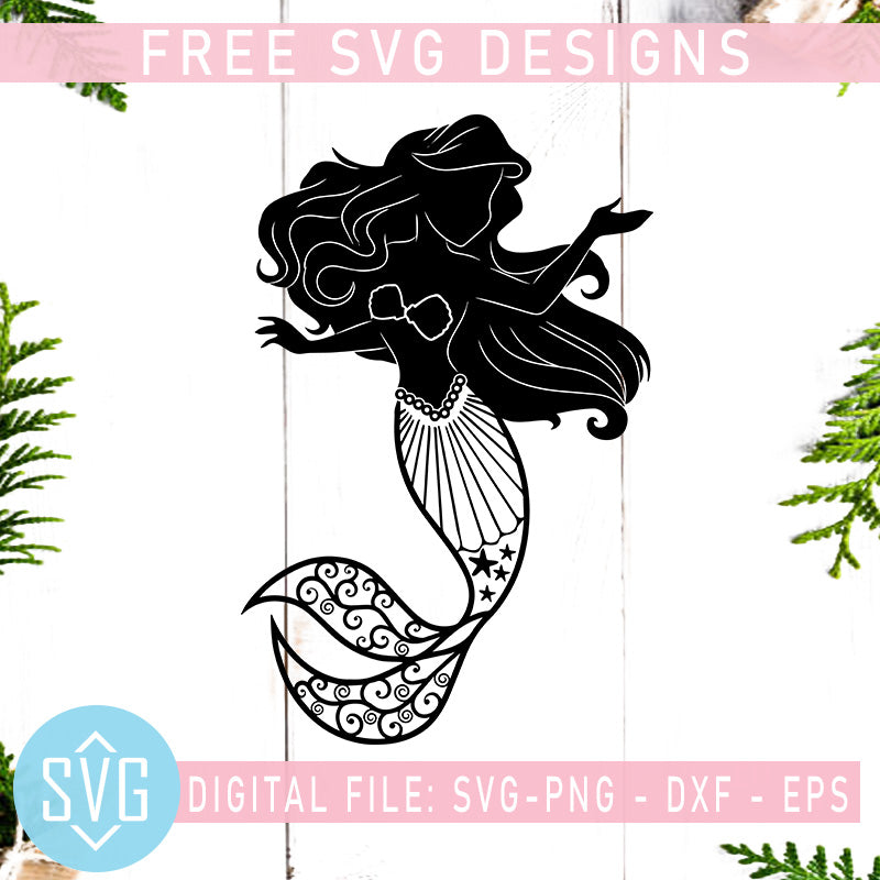 Mermaid Girl Free Svg Mermaid Free Vector Cute Mermaid Svg Instant D Svg Trends Studio Trendy Svg For Crafters