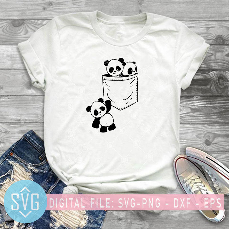 Download For Panda Lovers Cute Kawaii Baby Pandas In Pocket Svg Panda Family S Svg Trends Studio Trendy Svg For Crafters