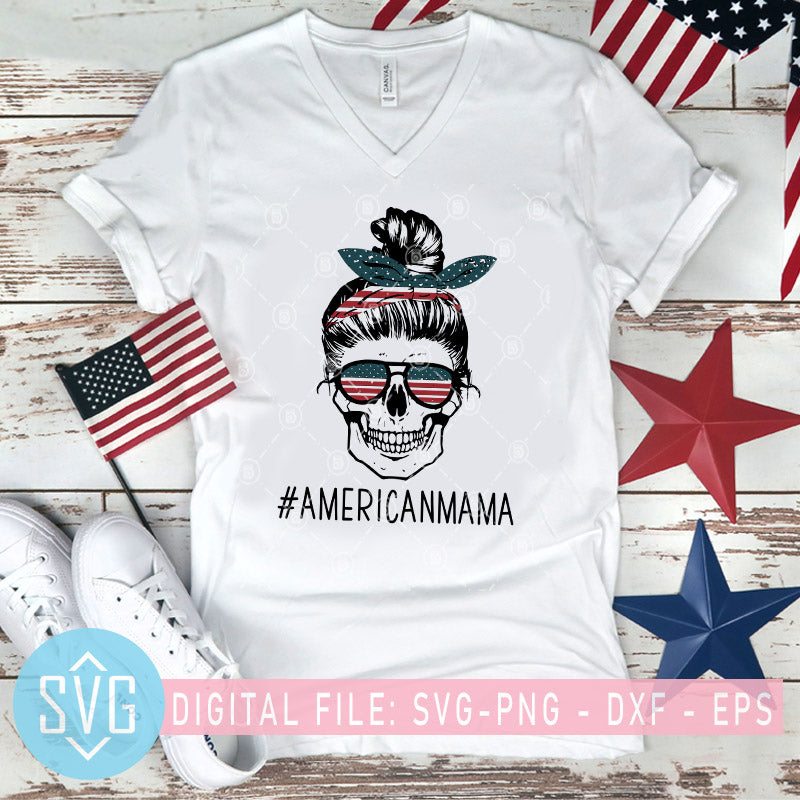 Download American Mama Svg Skull Mom America Flag Svg Mama 4th Of July Svg Svg Trends Studio Trendy Svg For Crafters