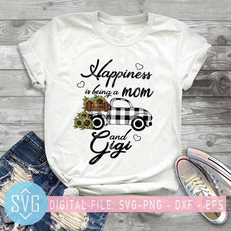 Download Happiness Is Being A Mom And Gigi Svg Sunflower Truck Gigi Svg Svg Trends Studio Trendy Svg For Crafters