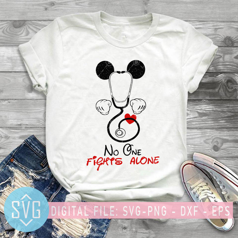 Download No One Fights Alone Svg Mickey Nurse Svg Disney Nurse Svg Coronavir Svg Trends Studio Trendy Svg For Crafters
