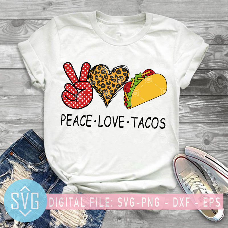 Download Peace Love Tacos Svg Food Lover Svg Leopard Heart Svg Svg Trends Studio Trendy Svg For Crafters