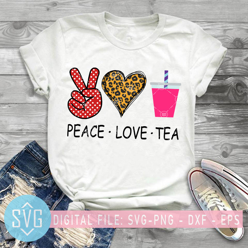 Download Peace Love Tea Svg Drink Tea Svg Leopard Heart Svg Svg Trends Studio Trendy Svg For Crafters