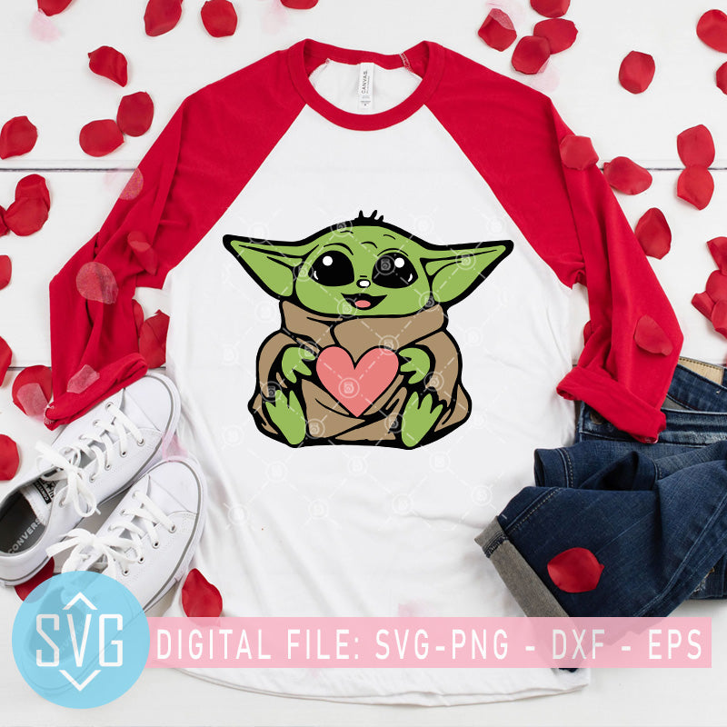 Baby Yoda Valentine Svg Baby Yoda Vector Happy Valentine S Day Svg Svg Trends Studio Trendy Svg For Crafters