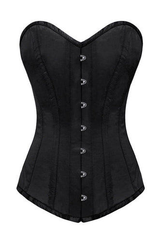 Corset Satin Overbust Lace up Busiter Shapewear Outfit, Black, X-Small :  : Clothing, Shoes & Accessories