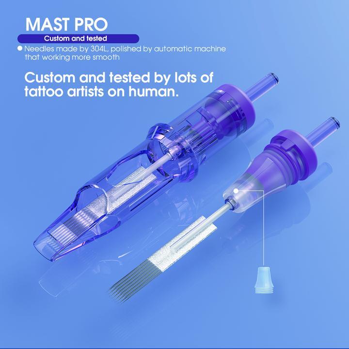 Mast Pro Tattoo Cartridges Needles 50Pcs Mixed Size Round Liner 0.35mm - Dragonhawktattoos