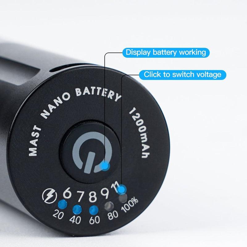 Mast Nano Wireless Rotary Pen Machine with Battery PMU SMP Cartridge Short 3.2mm Stroke - Dragonhawktattoos