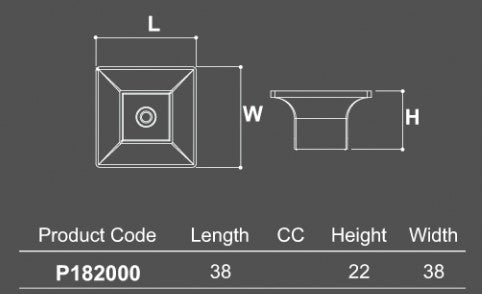 Dimension of Newton Drawer Knob 