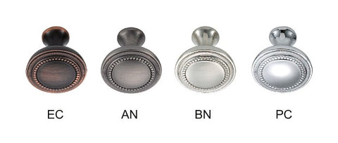 Different Finishes of Elora 1 Cabinet Knob
