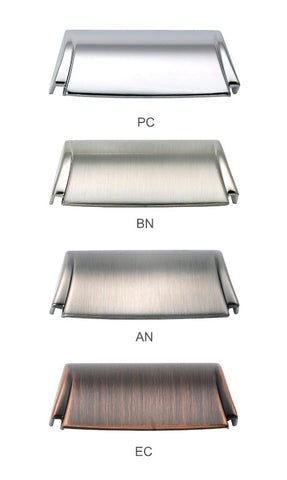 MITCHELL 1 Modern Cabinet Cup Pulls in Antique Nickel, Brushed Nickel, Egyptian Copper and Polished Chrome
