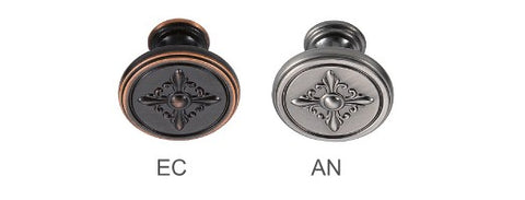 Laval Classic Cabinet Knobs in Antique Nickel and Egyptian Copper