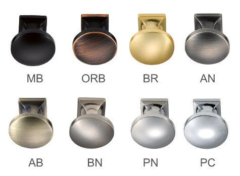 Different finishes of Bistro Cabinet Hardware
