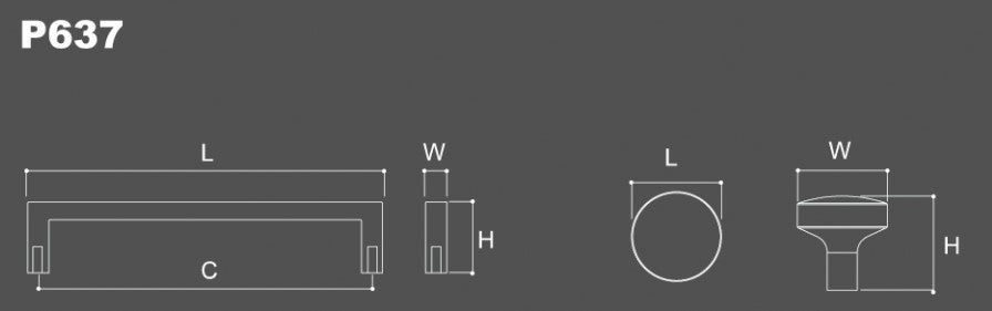 Dimension of Cliffside Cabinet Handles and Knobs