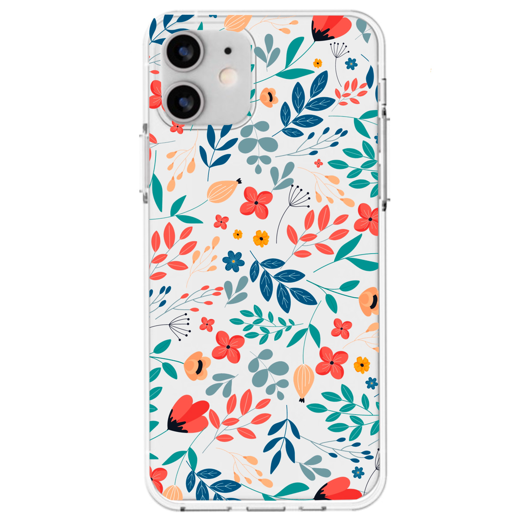 bright vivid flower pattern clear transparent soft case cover