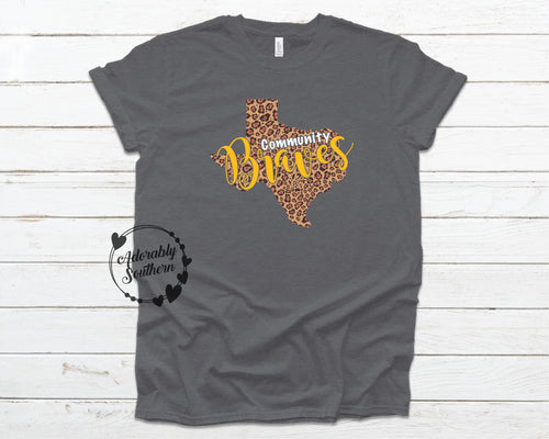 Community Braves Youth Short Sleeve Tee Team Spirit Shirt 