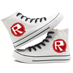 Game Roblox High Tops Casual Canvas Shoes Unisex Sneakers Bag Picky - roblox white sneakers