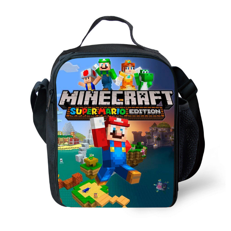 Minecraft Mario Insulated Lunch Bag For Boy Kids Thermos Cooler Adults Bag Picky