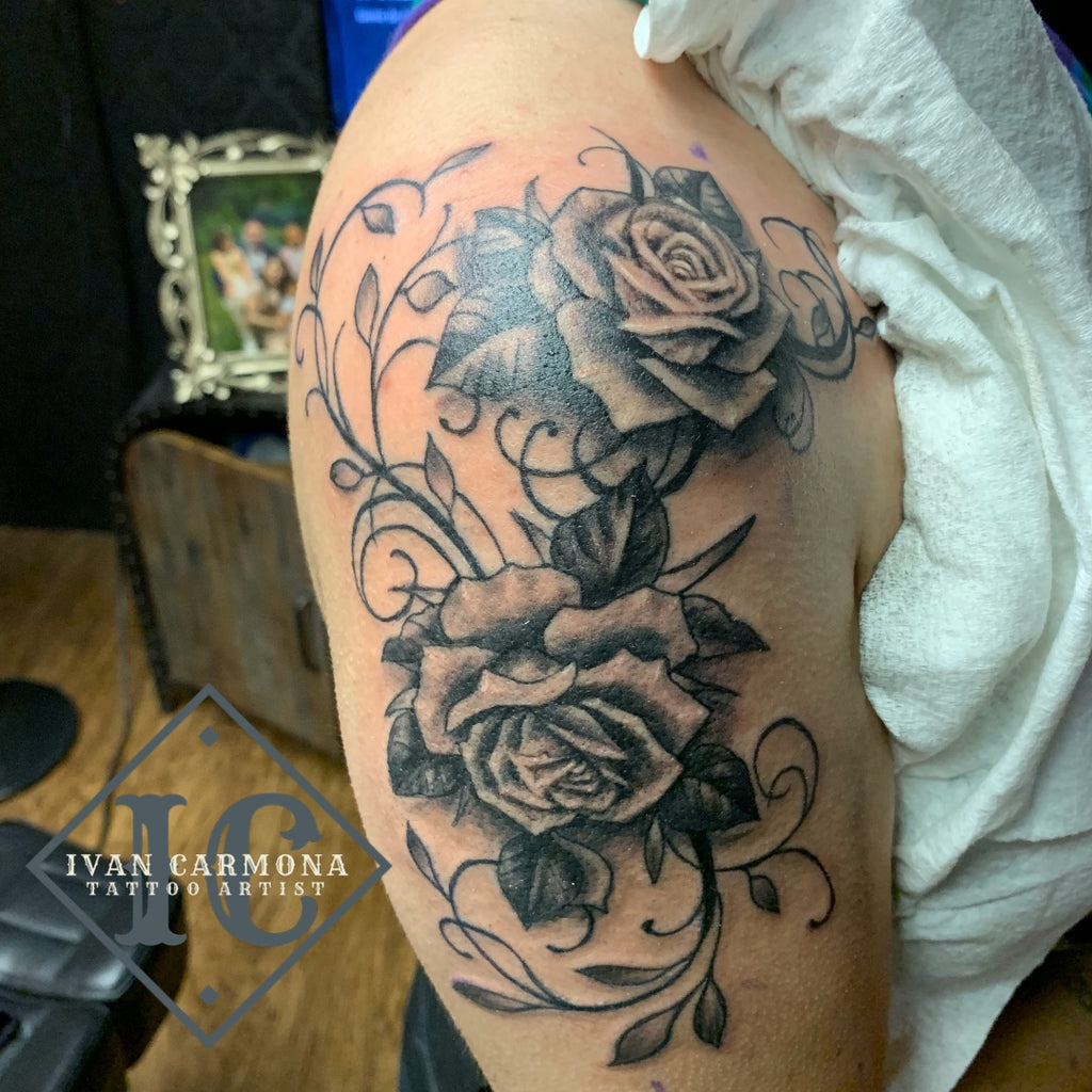 Tattoo uploaded by will drew  Black and grey rose whip shaded  Tattoodo