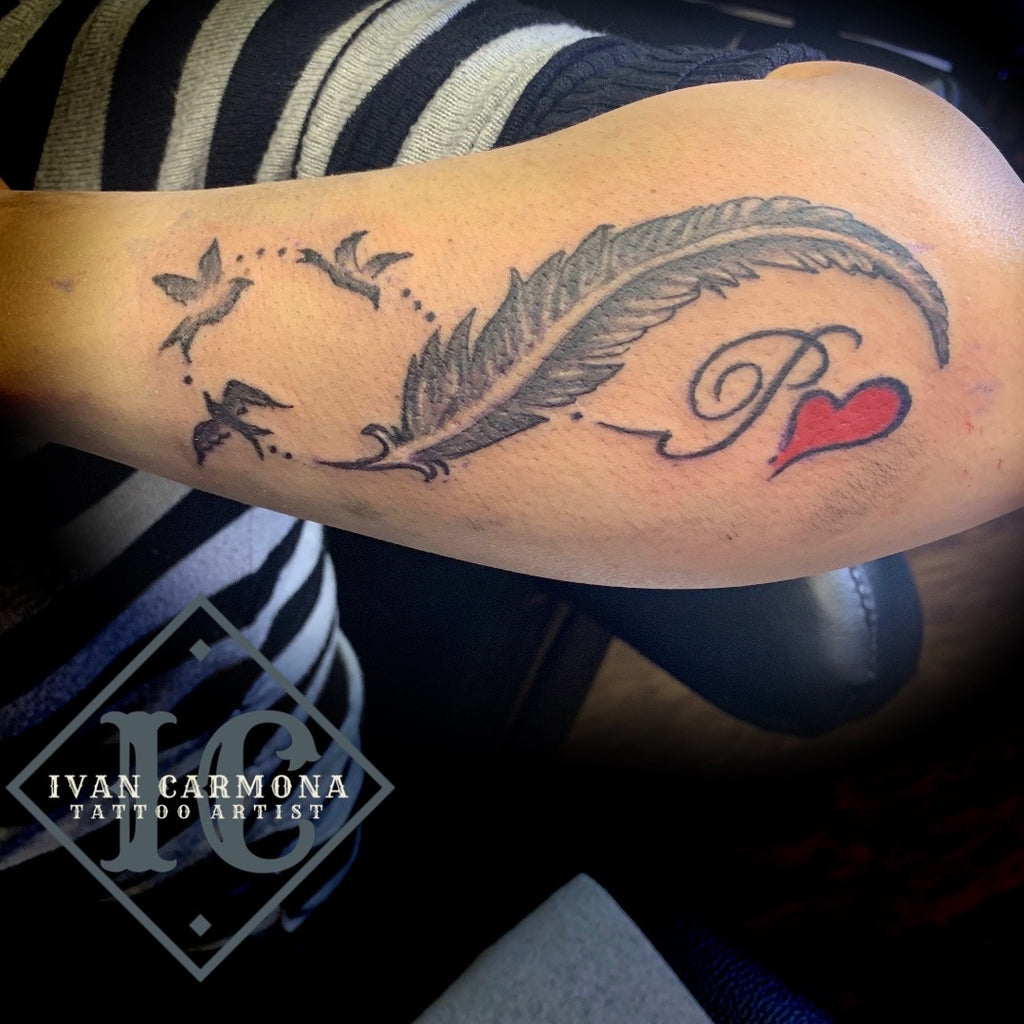Feather Infinity Tattoo  Black Poison Tattoos