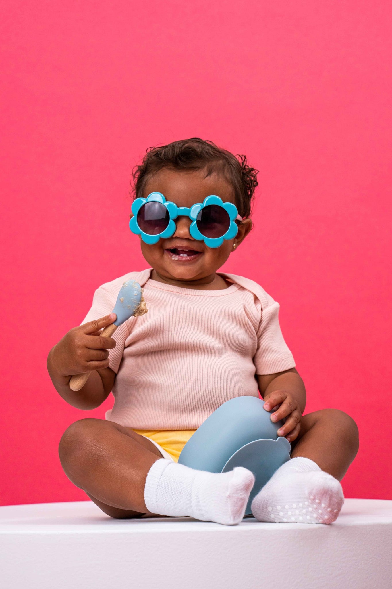 8-month-old baby with spoon