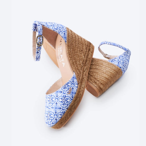 majolica pattern platform espadrille shoes