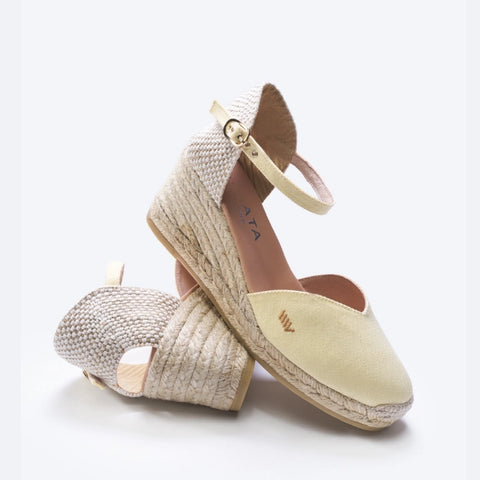 yellow espadrille wedges