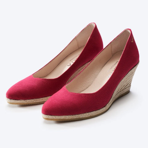 red espadrilles wedges