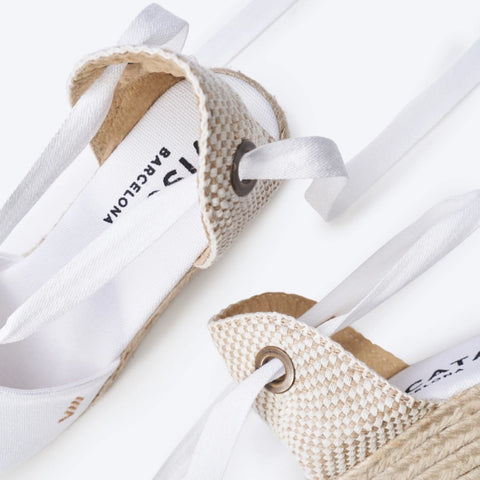 white espadrille shoes from viscata brand