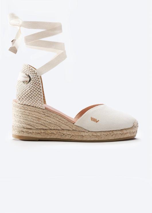 Boutique LOUIS VUITTOn Brown leather and beige espadrilles wedge