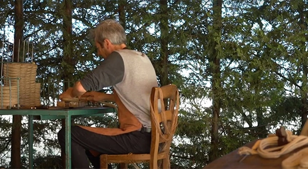 Man handcrafting espadrilles