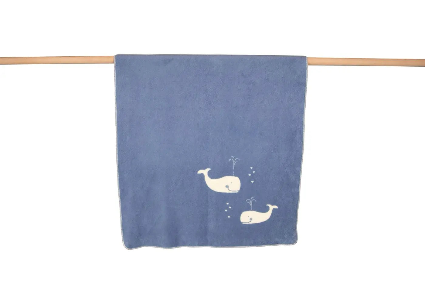 Organic Blue Whales Toddler Blanket