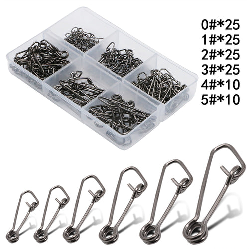 Meredith 50pcs Stainless Steel Fishing Connector Fast Clip Lock