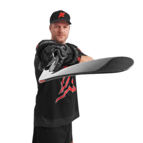 Ball Hockey Player Showing Blade Curve