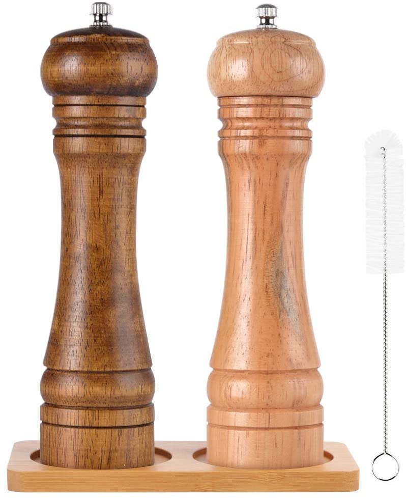 Acopa 18 Matte Brown Wooden Salt / Pepper Mill