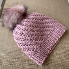 Wister Hat from the Year of Bulky Hats 2022. Free pattern available at Stix Yarn in Bozeman, MT