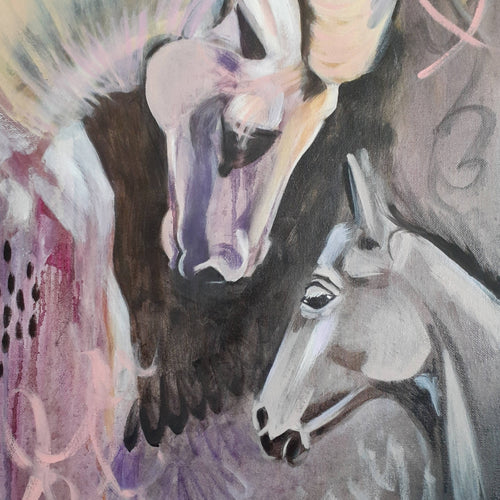 Edda Davila - She Wolf- Wolf pink Painting 22”x30”