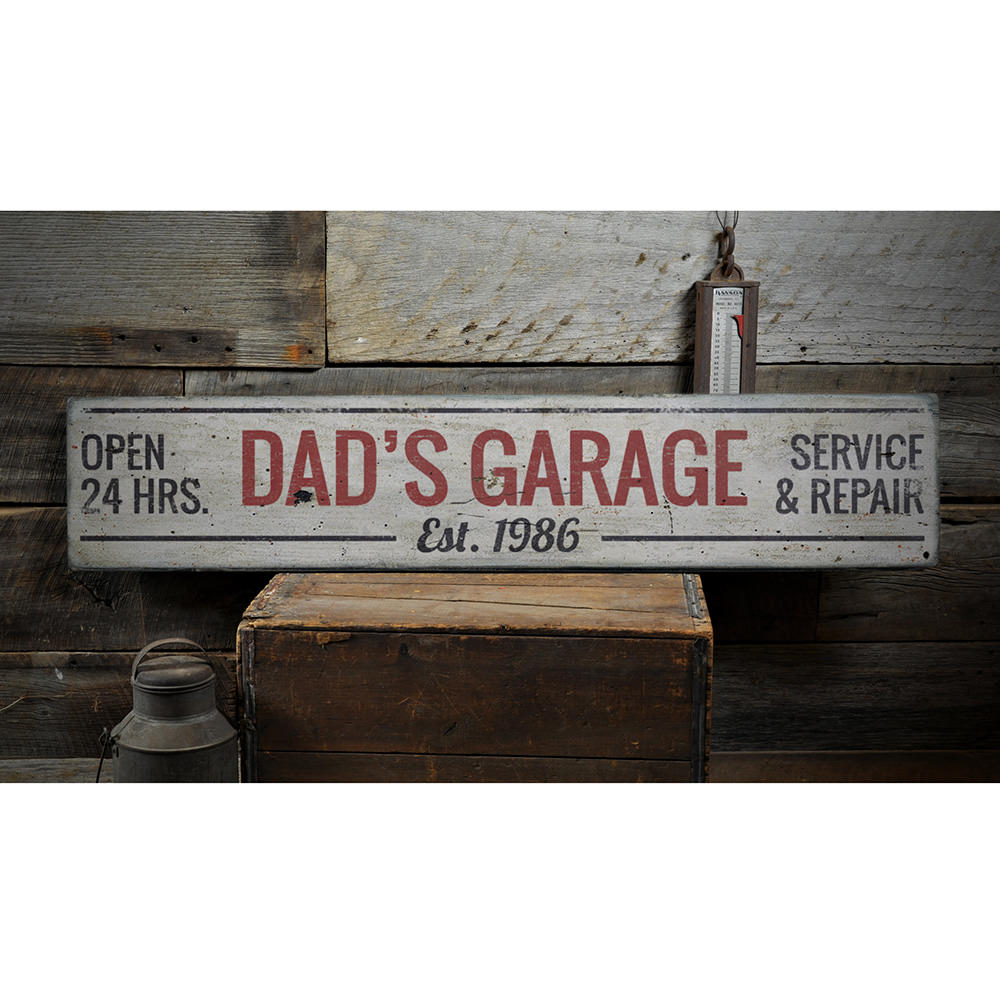 Download Dads Garage Vintage Wood Sign - www.wallyswoodensigns.com