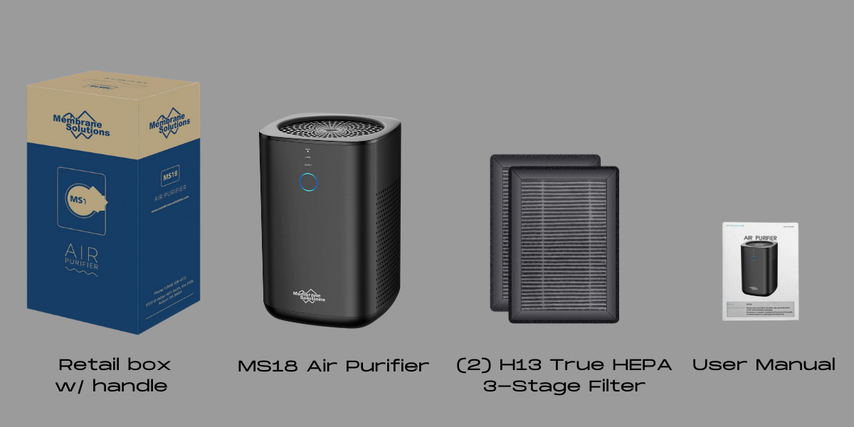 MS18 Air Purifier whats included  
